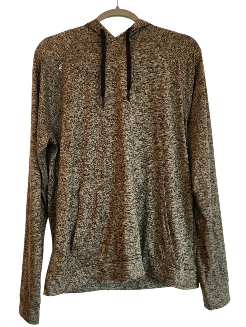 RHONE Heathered Olive Green OOO Hoodie Size M Lightweight Mesh Media Zip Pocket
